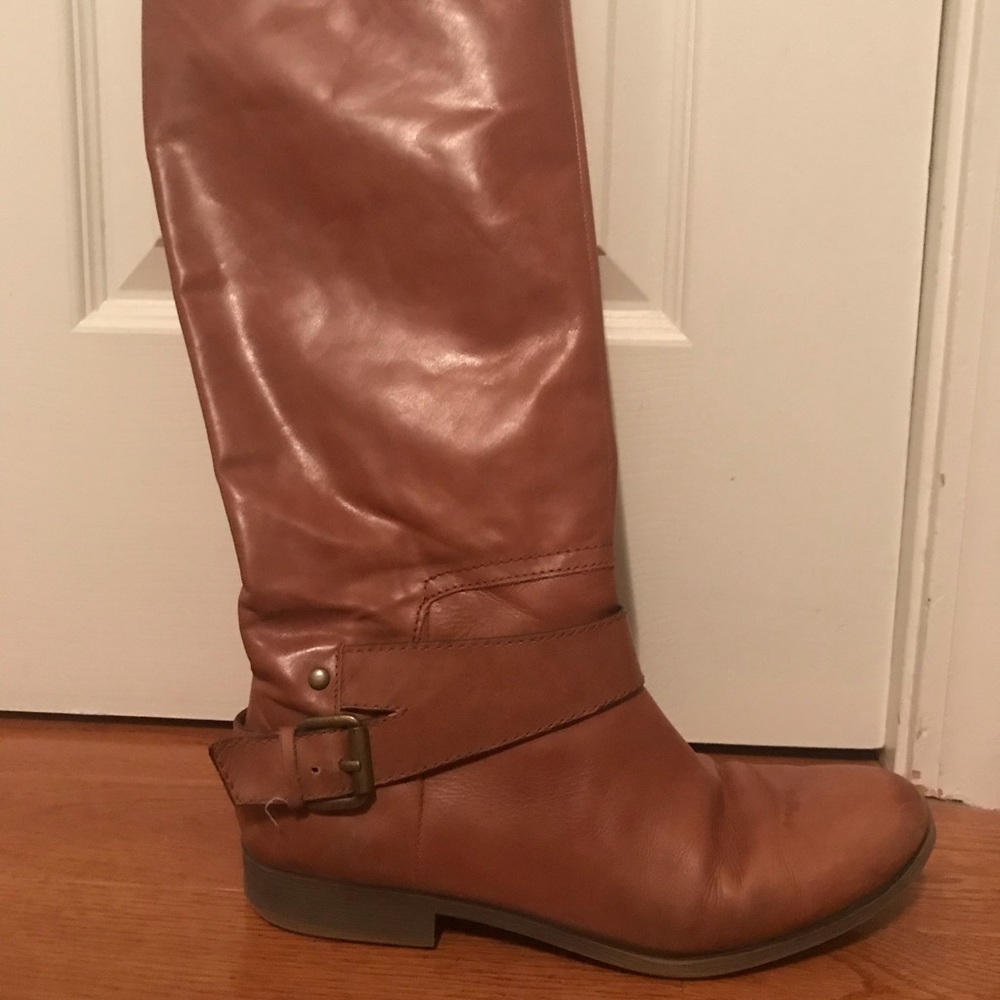 nine west cognac boots